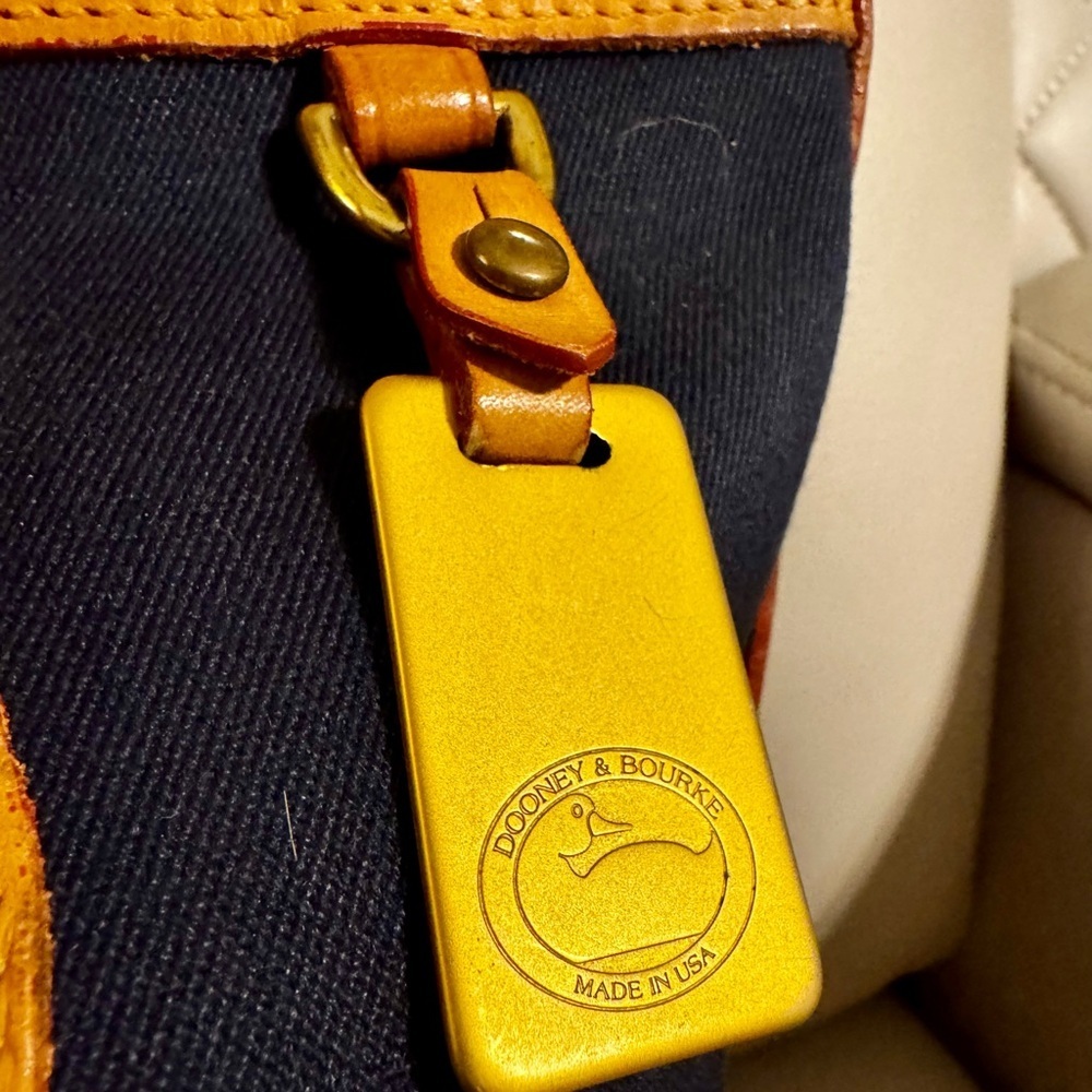 *Spring Cleanout* Dooney & Bourke Blue and Tan Structured Tote - Picture 2 of 6
